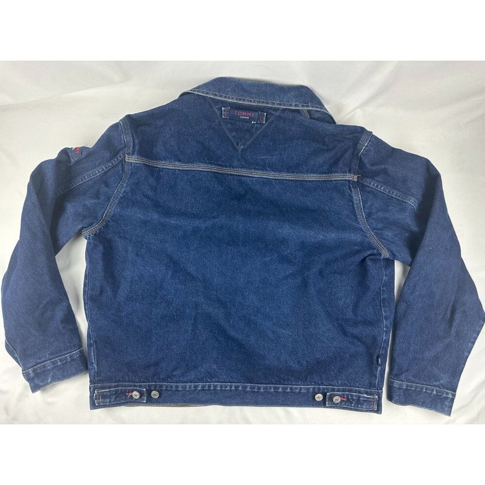 Vintage Tommy Hilfiger Y2K 1999 Denim Jean Jacket Dark Wash XL - Picture 2 of 10
